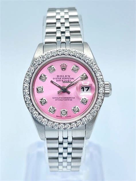 rolex ladies pink|ladies rolex pink diamond dial.